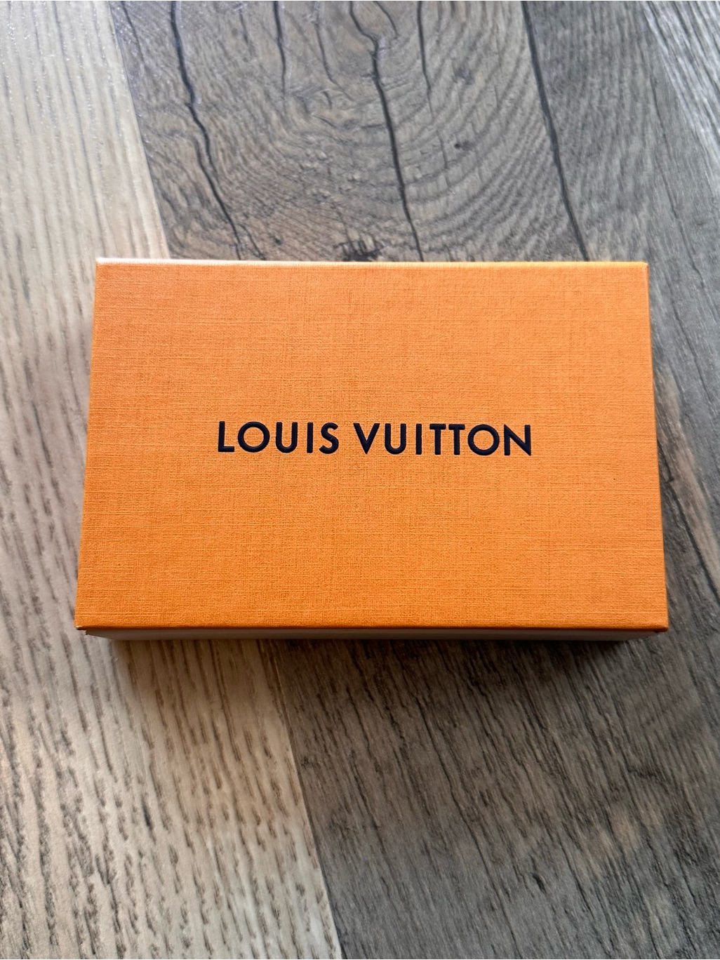 Louis Vuitton Orange Card Sleeve With Blue Ribbon And Cream Dust Pouch